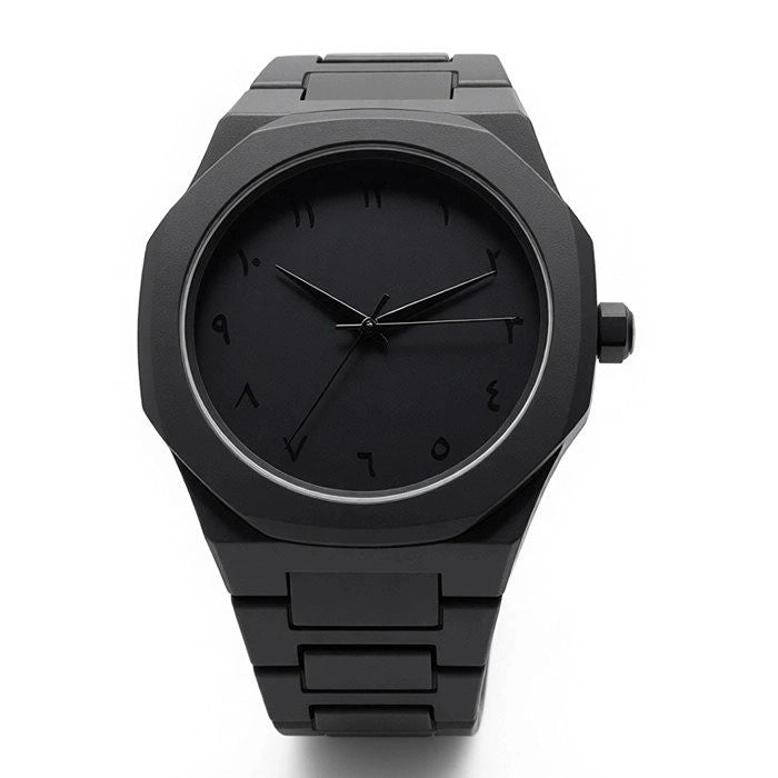 Black Arabic Aura Watch for Men – Luxury Minimalist Stainless Steel Timepiece ⭐