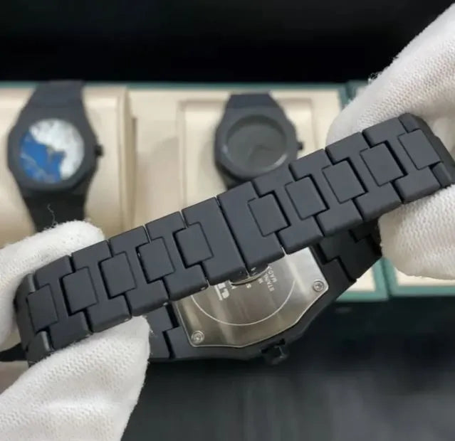 Black Arabic Aura Watch for Men – Luxury Minimalist Stainless Steel Timepiece ⭐