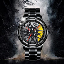 360° Rotating Racing Wheel Hub Watch – Premium Stainless Steel for Men